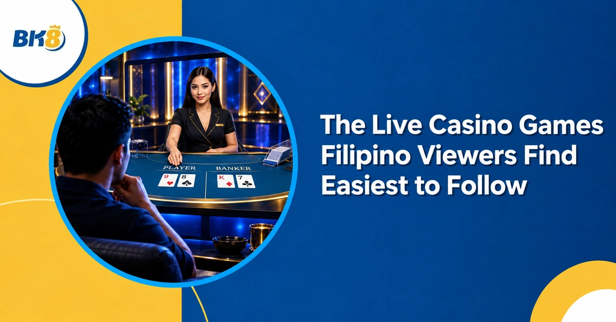 The Live Casino Games Filipino Viewers Find Easiest to Follow — BK8 Philippines live casino editorial illustration