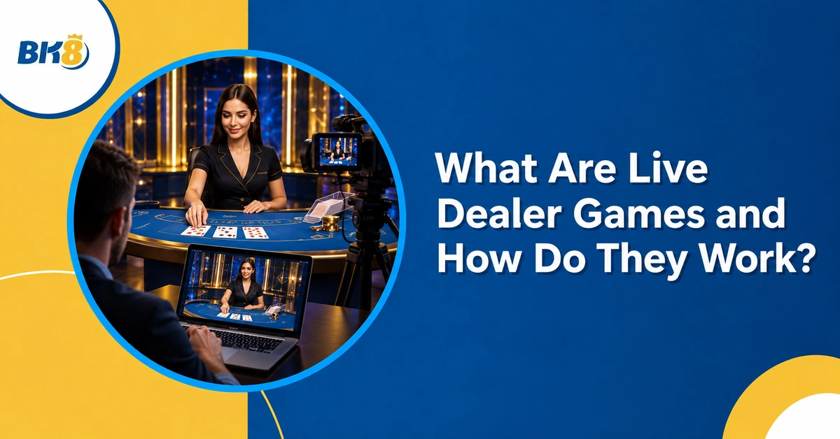 What Are Live Dealer Games and How Do They Work? — BK8 Philippines live casino editorial illustration