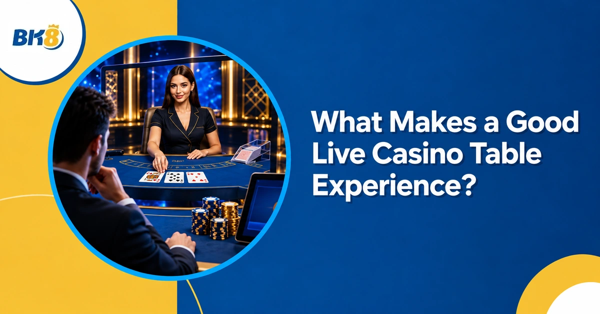 What Makes a Good Live Casino Table Experience? — BK8 Philippines live casino editorial illustration